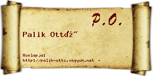 Palik Ottó névjegykártya
