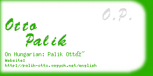 otto palik business card